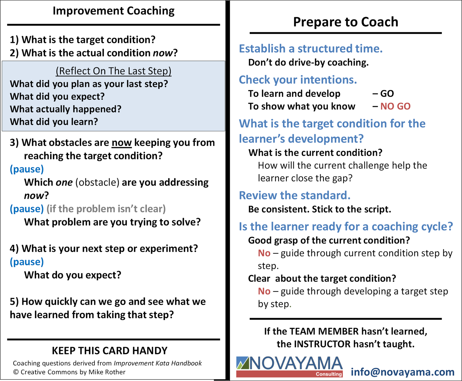 Using the Coaching Kata Outside of the Improvement Kata